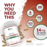Gentle Iron Supplement for Women & Men - 180 High Strength Vegan Capsules - with Vitamin C, B12 & Folic Acid - 6 Month Supply - from Ferrous Fumarate - Made in The UK - Nu U Nutrition - Image 4