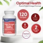 Triple Strength Omega 3 1,000mg | Supports Heart, Brain & Eye Health | Rich in Omega 3 Fatty Acids | 660mg of EPA and 440mg of DHA per Serving | 120 Capsules = 2 Months’ Supply | Made in UK - Image 4