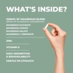 Magnesium Glycinate with Zinc & Vitamin D3 | 4 in 1 Complex | 1300mg Magnesium Supplements (Bisglycinate, Citrate, Malate & L-Threonate) | 90 Vegan, Gluten-Free Capsules | High-Strength & Absorption - Image 4