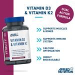 Applied Nutrition – Vitamin D3 & K2 – High Dose Formula – Best Immune Support – Best Bone & Muscle Function – Calcium Optimization & Highly Bioavailable (60 Capsules – 30 Servings) - Image 3