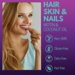 Hair, Skin & Nails - Biotin & Coconut Vegan Melts, 90 Day Supply, 10,000µg of Biotin, 5mg Coconut Oil, Hair Growth Supplement, Vitamins for Men & Women - Image 6