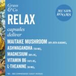Grass & Co. Magnesium 200mg & Maitake Mushroom 400mg Capsules with Ashwagandha & Vitamin B6 | Relax | Supports Stress Relief | Calm | 60 Capsules, 30 Servings - Image 3