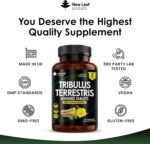 Tribulus Terrestris 6000mg High Strength Tablets Enriched with Ashwagandha - 95% Sapopins - 120 Tribulus Terrestris Tablets Made in The UK by New Leaf - Image 4