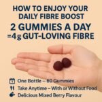 Well & Wild Prebiotic Fibre Gummies – 4g Inulin + Live Cultures – Vegan Gut Health & Digestive Support – Sugar Free – Mixed Berry – 60 Gummies (30 Day Supply) - Image 5