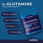 L-Glutamine 800mg Capsules | 90 Capsules Per Pouch | L-Glutamine Nutritional Supplements | Supports Muscle and Gut Health | Good Alternative to Powder and Tablets | Vegan & UK Made - Image 4