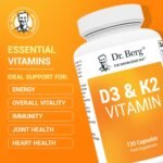 Dr. Berg Vitamin D3 K2 w/ MCT - Includes 2,000 IUs of Vitamin D3 & 50 mcg MK7 Vitamin K2 - No Added Sugars, Maltodextrin or Corn Syrup - 120 Capsules - Image 3