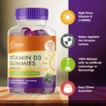 Vitamin D 120 Gummies for Adults and Children - Contains 1000IU (25ug) VIT D3 Supplement for Immune Support - Easy Take Very Tasty Blackcurrant Flavour - 4 Month Supply - Image 3