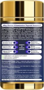Vitaminnica Thyroid Support- Advanced Formula for Thyroid Health - Energy & Focus Formula with Iodine, Vitamin D3 Complex, Zinc, Selenium, Ashwagandha, Copper | Vegan | 60 Capsules - Image 3
