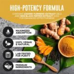 Turmeric Curcumin 1000mg Capsules with Black Pepper | High Strength Anti-Inflammatory Supplement for Joints, Pain Relief & Immune Support | Vegan, Gluten-Free | 30 Capsules - Image 3