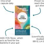 PrecisionBiotics Daily Good Bacteria - Daily Gut Health Probiotics Supplement - BB-12 and LA-5 Bacterial Culture Strains + FOS fibers - 30 Capsules - Image 3