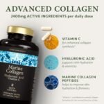 Satin Naturel Marine Collagen Capsules 2400mg – High Strength Hydrolysed Fish Collagen with Hyaluronic Acid & Vitamin C – 120 Collagen Supplements for Women – Skin, Hair & Joints Support - Image 4