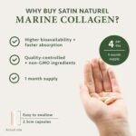 Satin Naturel Marine Collagen Capsules 2400mg – High Strength Hydrolysed Fish Collagen with Hyaluronic Acid & Vitamin C – 120 Collagen Supplements for Women – Skin, Hair & Joints Support - Image 5