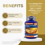 Omega 3 6 & 9 Oil 2000mg, 120 Softgels. Source of Alpha-Linolenic Acid. Supports Maintenance of Normal Blood Cholesterol - Image 4
