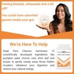 Parasite Cleanse Supplement for Humans | Natural Intestinal Detox & Cleanse with Pumpkin Seed, Black Garlic, Chicory, Clove, Oregano & Glucomannan Fibre | Made in UK | Dewormer Capsules - Image 3
