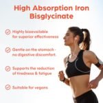 Premium Iron Complex - High Strength Iron (18mg) with Vitamin C, B12, B9 Folate & Zinc - Gentle Formula for Superior Absorption - Energy & Blood Formation Support - 60 Capsules - Image 4