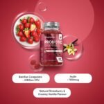 Vegan Probiotic Gummies with Prebiotic - 45 Days Supply (90 Gummies) - Natural Strawberry & Vanilla Flavour - Spore-Forming Bacillus Coagulans Strain & Prebiotic Fibre Inulin - for Men & Women - Image 3