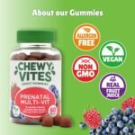 Chewy Vites Women's Prenatal Multivitamin, 60 Multivitamin Gummies, 16 Essential Nutrients with Folic Acid, Iron and Vitamin D, 1 Month Supply, Vegan, Blueberry and Raspberry Flavour - Image 7