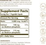 Solgar Biotin 5000 mcg Vegetable Capsules - High Strength Formula - Supports Hair Growth, Glowing Skin, Energy & Vitality - Health Supplement - Sugar Free - Suitable for Vegans - Pack of 50 - Image 3