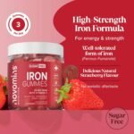 Iron Gummies with Vitamin C - Sugar Free - 1 Month Supply - 20mg with 24mg Vitamin C - Immune System & Energy - Alternative to High Strength Tablets - Iron Supplements for Women & Men - Novomins - Image 3