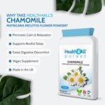 Health4All Chamomile 375mg, 60 Capsules 2 Months Supply, Purest Anxiety, Stress, Sleep and Digestive Health Supplement, Vegan Chamomile Flower Powder (not Extract) Capsules (not Tablets) | Made in UK - Image 3
