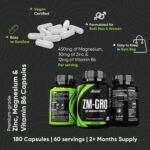 Freak Athletics ZM-GRO - Zinc, Magnesium & Vitamin B6 Capsules | 180 Vegan Capsules | Muscle Recovery, Sleep & Immune Support | High Absorption Formula | Made in The UK - Image 4