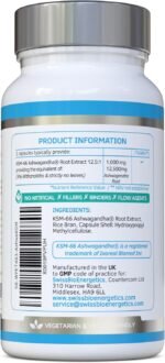 Ashwagandha KSM-66 : 12,500mg Daily Super High Strength Ashwagandha - 5% Withanolides - Equivalent 1000mg Extract - No Artificial Fillers or Binders - Organic Withania Somnifera Root - UK Made - Image 3