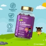 Black Elderberry Gummies Kids 2500mg | 60 Count | High Strength Sambucus Fruit Extract with Vitamin C and Zinc | Immune Support for Kids Ages 4-12 | Vegan | by Horbaach - Image 5