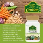 NaturesPlus Source of Life Garden Organic Vitamin K2-120 mcg Organic Vitamin K2 MK7 (Menaquinone-7) from Fermented Chickpeas - Vegan, Gluten Free - 60 Capsules - Image 4