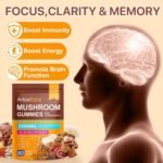 Super Mushroom Gummies with Ashwagandha, Lion's Mane, Reishi, Cordyceps & Chaga - All in One 2500mg Functional Mushrooms Enhance Immunity & Energy, Boost Vitality Overall Health 80 Gummies - Image 5