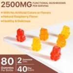 Super Mushroom Gummies with Ashwagandha, Lion's Mane, Reishi, Cordyceps & Chaga - All in One 2500mg Functional Mushrooms Enhance Immunity & Energy, Boost Vitality Overall Health 80 Gummies - Image 6