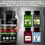 4-in-1 Male Vitality Complex – Turkesterone, Tonka Ali, Fadogia Agrestis & Ashwagandha – Natural Botanical Formula for Muscle Growth, Vitality, Energy & Performance – 60 Vegan Capsules - Image 3