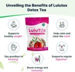 LULUTOX Detox Tea - Herbal Blend with Dandelion, Ginseng, and Ginger - Supports A Healthy Weight, Digestive Health - Vegan, All Natural, Laxative-Free - Peach Flavor (3 Pack x 28 Servings) - Image 3