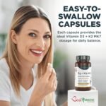 Best Immune Natural Vitamin D3 2000IU K2 MK7 100mcg Premium Quality 100 Capsules Immune Support Perfect Proportions Maximum Absorption - Image 5
