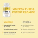 Vimergy Micro-C® Vitamin C Capsules - 180 Servings – 500mg Vitamin C, Less-Acidic – Rose HIPS – Supports Immune & Musculoskeletal System – Gluten-Free – Kosher – Vegan Friendly - Image 4