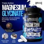 Warrior Magnesium Glycinate 3-in-1 Complex – 384mg High Strength Magnesium Supplement – 120 Vegan Capsules, High Absorption, UK Made – Sleep & Muscle Relaxation - Image 4