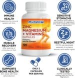 Magnesium Supplement MGSPORT with Zinc,Vitamins B6, B9, D, E - Immune Support, Muscle Recovery, EZ on Stomach - 120 Capsules - Image 3