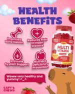 Kids Multivitamin Gummies – 5 Month Supply - 150 Gummies - Packed with Essential Vitamins & Nutrients - Chewable Multivitamins for Children - with Vitamin C, D3, A, E, B6 & B12 - Strawberry Flavour - Image 3