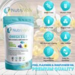 Nutrivolv Omega 3-6-9 | Triple Strength | Fish Oil & Flaxseed Oil Blend | High EPA & DHA | Heart Health, Brain Function & Eye Health | Essential Fatty Acids - 90 Gelatine Softgels - Image 4