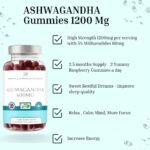 Ashwagandha High Strength Gummies (150) 1200mg per serv - Raspberry Flavoured Gummies for Adults - Sleep, Mind, Calm, Focus & Melatonin Support Supplements - Image 3