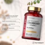 Cranberry Capsules 50,000 mg | High Strength Cranberry Extract with Vitamin C | 180 Vegan Capsules | Supplement for Women & Men | by Horbaach - Image 3