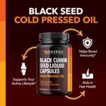 Cold Pressed Black Seed Oil Capsules - 1500mg Black Cumin Supplement for Immune Function, Digestive Support & Overall Health - Hair & Skin Superfood - Nigella Sativa - 1 Month Supply, Unflavoured - Image 3