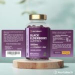 Black Elderberry Gummies 5000mg with Vitamin C & Zinc | High Strength Elderberry Fruit Extract | 60 Vegan Blackcurrant Flavoured Gummies | Suitable for Men & Women | Tablet Alternative | by Horbaach - Image 5