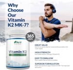 Vitamin K2 MK7 200mcg - 365 Vegan Tablets not Capsules - 1 a Day - 1 Year Supply - High Strength VIT K2 Menaquinone - Easy to Swallow - Made in The UK - Nu U Nutrition - Image 4