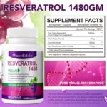 Resveratrol Supplement 1480mg, 90 Capsules High-Potency Trans-Resveratrol Supplement for Heart, Skin, and Anti-Aging Antioxidant - Image 3