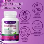 Resveratrol Supplement 1480mg, 90 Capsules High-Potency Trans-Resveratrol Supplement for Heart, Skin, and Anti-Aging Antioxidant - Image 4