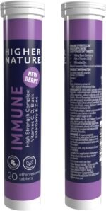 Higher Nature - Immune Effervescent - Easy to Take Immune Support - Vitamin C, D & Zinc - No Artificial Sweeteners – Blackcurrant and Elderberry Flavour - 20 Tablets - Image 5