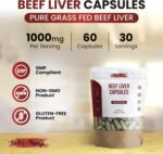 Grass Fed Beef Liver Capsules – Nutrient-Rich Organ Supplement for Energy, Immunity & Vitality – 500mg Per Capsule – Desiccated Liver Tablets – Supports Mood, Skin & Wellness – 60 Capsules - Image 3