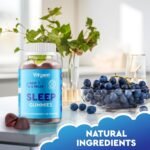 Sleep 60 Gummies - Natural Sleep Aid for Adults with Ashwagandha & Magnesium – Sugar Free Blueberry Flavored Vegan Gummies for Relaxation, Restful Sleep and Sound Asleep - Image 5