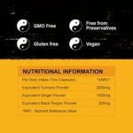 Turmeric Capsules 2000mg with Ginger and Black Pepper, by Yin & Yang Superfoods | High Strength Supplement | Immune Support & Joint Health | Eco-Friendly Packaging | Two Month Supply - Image 4
