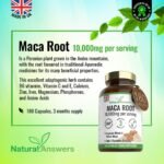 180 Maca Root Capsules - (3 Months Supply) Vegan 10,000mg Maca Capsules - High Strength Peruvian Black & Yellow Maca Root - Made in The UK - Image 3
